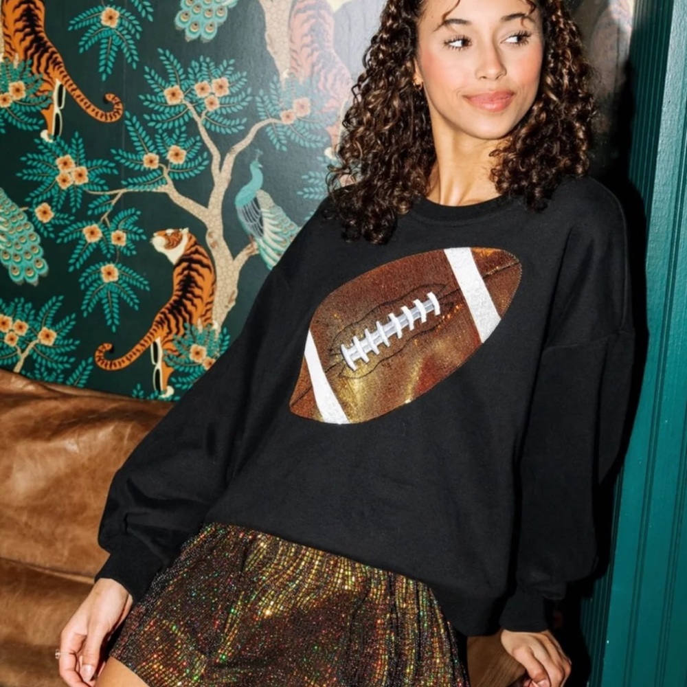 Queen of Sparkles Football Sweatshirt